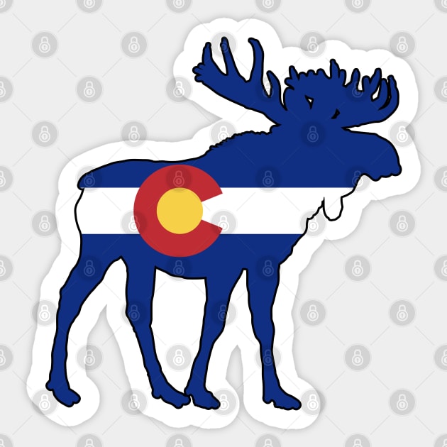 Colorado Flag Moose Sticker by esskay1000